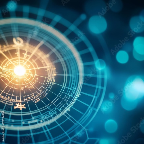 Astrology interface, digital horoscope features, sleek design, cosmic themes