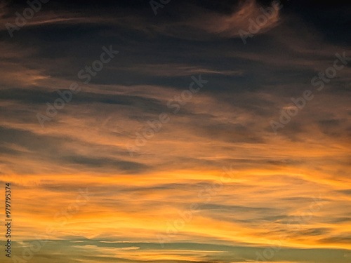 A Red Stormy Sky With Thunder and Dark Clouds