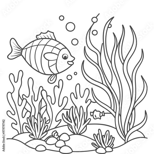 Wallpaper Mural fish under water outline  Torontodigital.ca