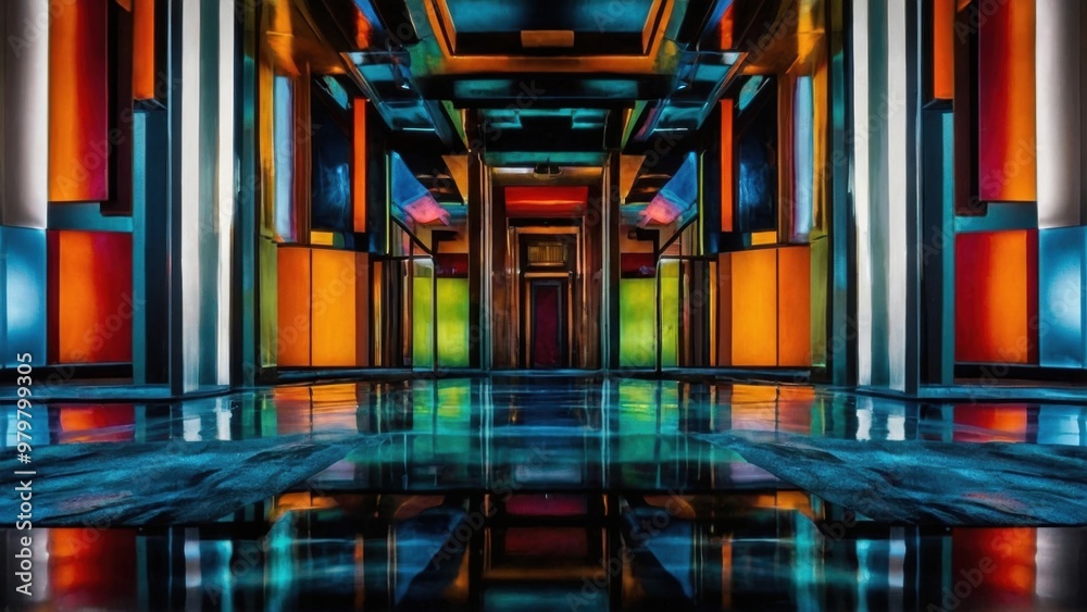 Fototapeta premium Bold contrasts and fluid shapes come together in this dynamic abstract art piece
