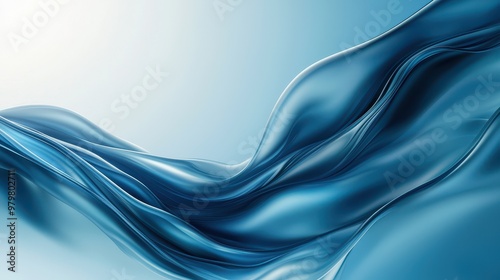 Wallpaper Mural A serene blue wave abstract, showcasing smooth flowing lines and a calming aesthetic ideal for backgrounds and design projects. Torontodigital.ca