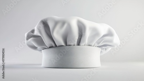 A classic white chef hat designed for culinary professionals, symbolizing quality and passion in the kitchen. photo