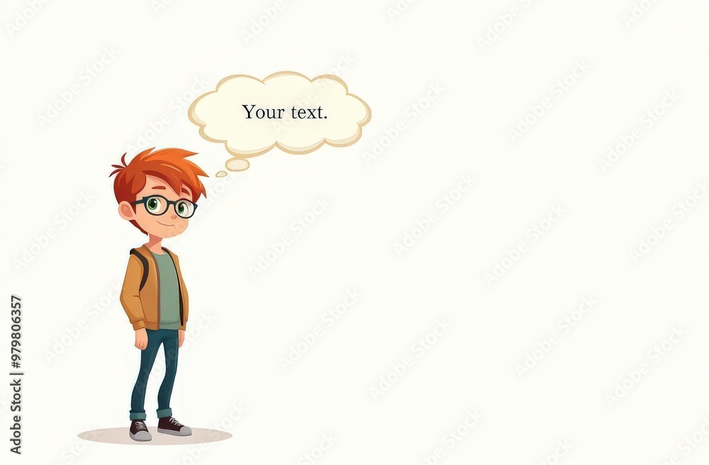Thoughtful Guy and Cloud for Text Thoughtful Guy and Cloud for Text