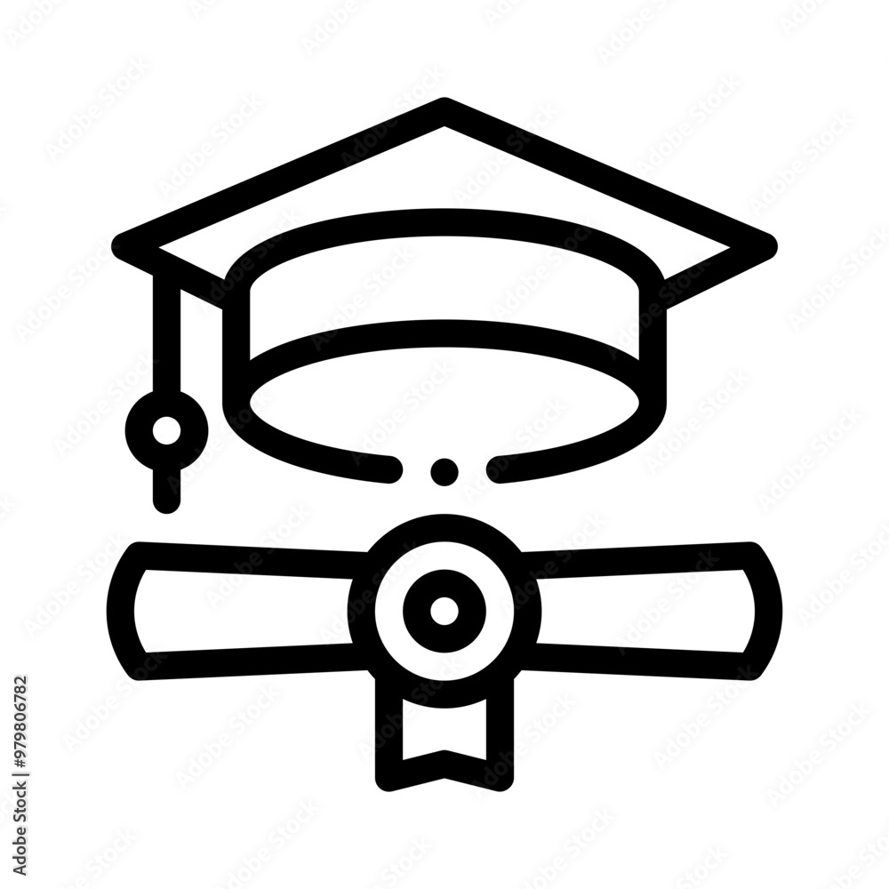 graduation line icon graduation line icon