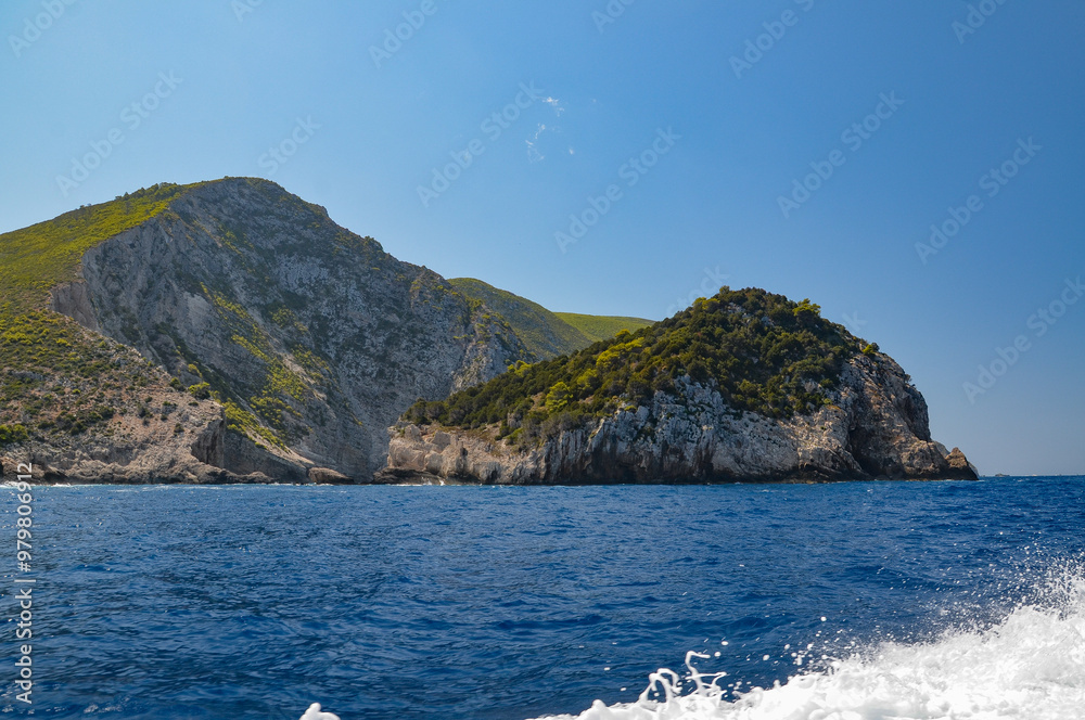 Naklejka premium Zakynthos August 2024, amazing multicolored and surprising landscapes