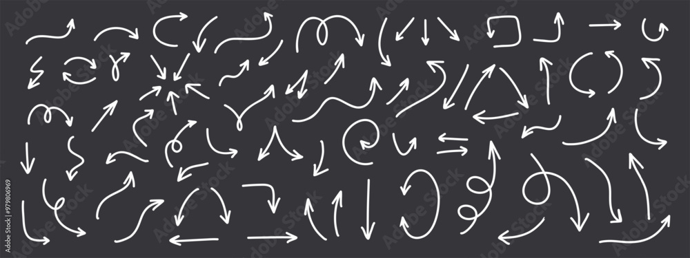 Hand drawn vector arrow set. All arrowes are isolated and groupped, easy to use Hand drawn vector arrow set. All arrowes are isolated and groupped, easy to use
