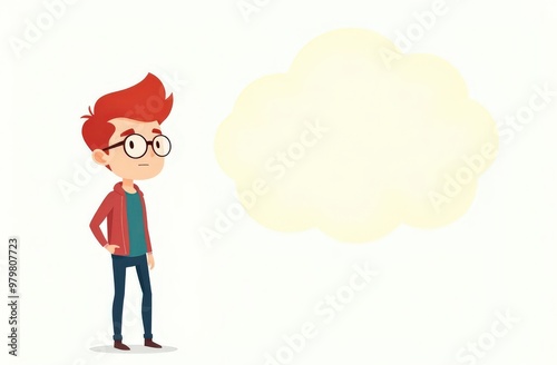 Wallpaper Mural Thoughtful Guy and Cloud for Text Torontodigital.ca