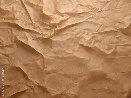 Abstract crumpled and creased recycle brown paper texture background