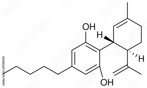 Cannabidiol CBD Hanf Chemie Strukturformel	 photo