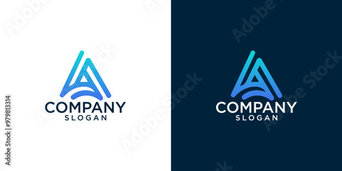 initials al monogram logo design vector	
