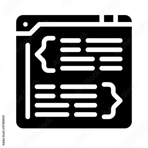 code snippet glyph icon