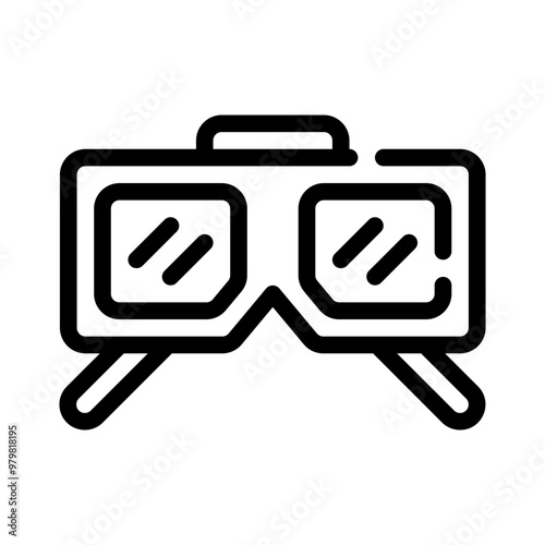 3D glasses line icon