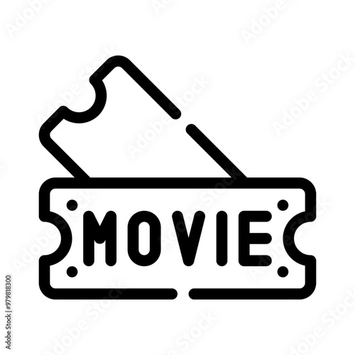 movie ticket line icon