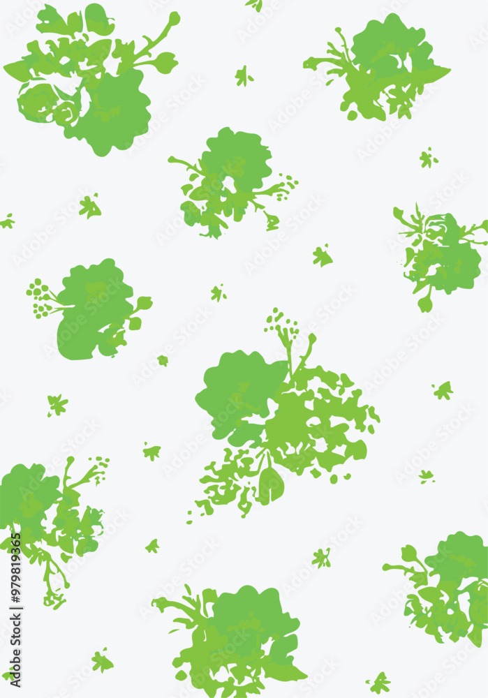 Fototapeta premium Flowers seamless pattern. vector illustration. Abstract flowers, floral vector with leaves