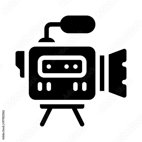 movie camera glyph icon