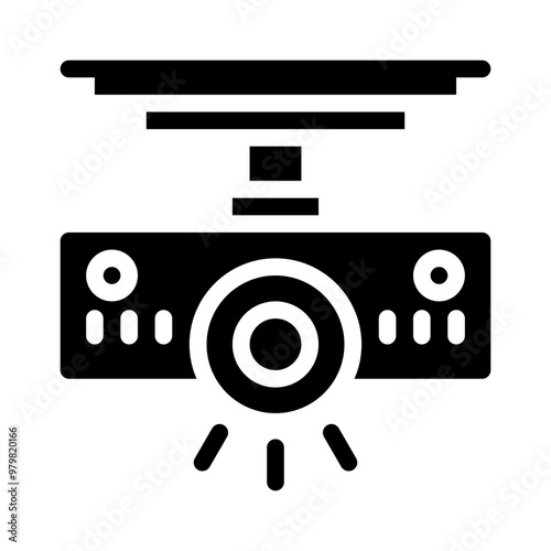 movie projector glyph icon