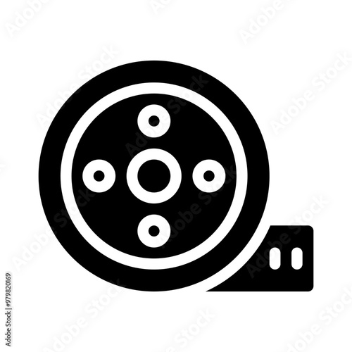 film projector reel glyph icon