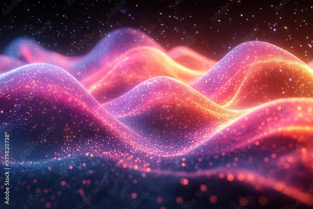 dynamic 3d visualization of sound waves colorful particle streams flowing and pulsing in rhythm abstract audio spectrum on black background dynamic 3d visualization of sound waves colorful particle streams flowing and pulsing in rhythm abstract audio spectrum on black background