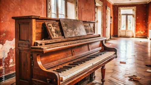  Lonely Piano in an Empty Hall An old, unused piano sitting in the corner of an empty hall, evoking forgotten music and unfulfilled potential.