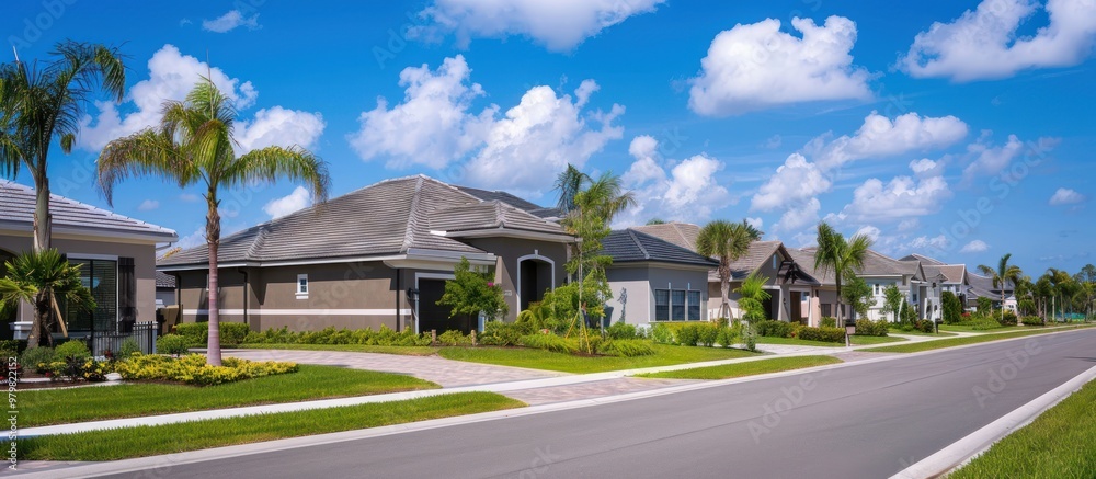 Suburban Homes with Palm Trees Suburban Homes with Palm Trees