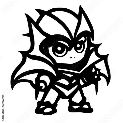 vector illustration of a cartoon devil