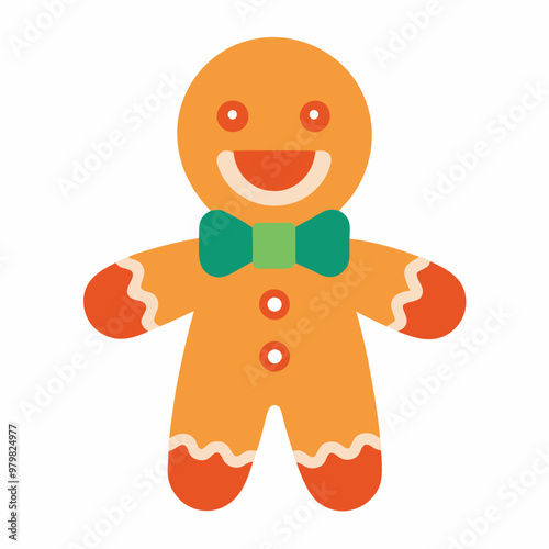 Delightful gingerbread man illustration in vector, cartoon, clipart, and line art styles."