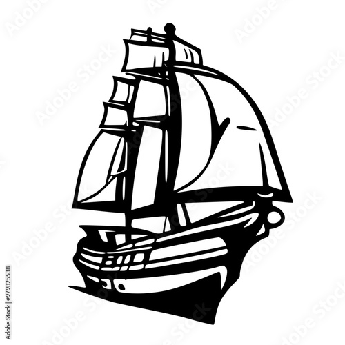 ship isolated on white