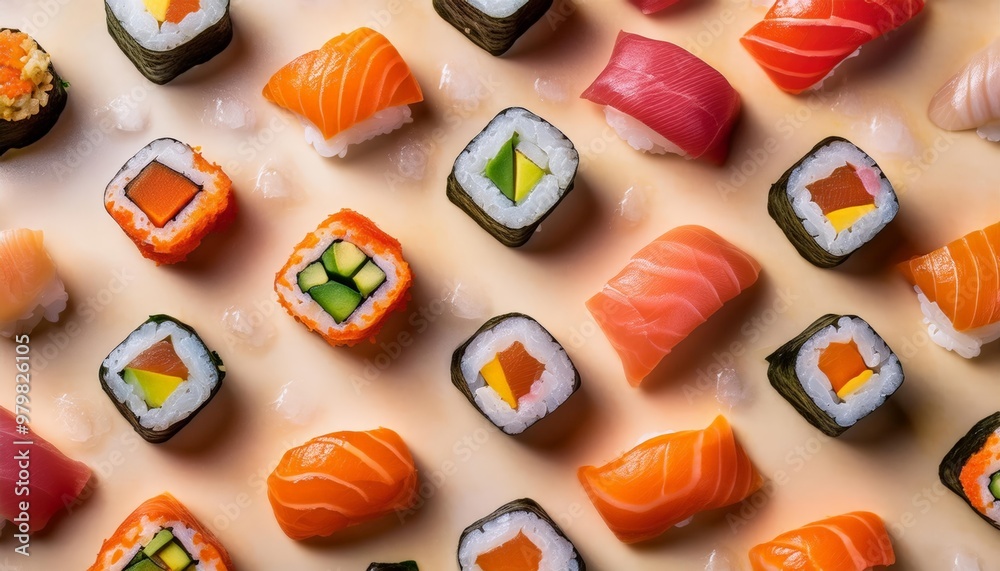 sushi repeated pattern sushi repeated pattern