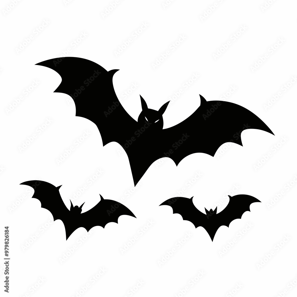 Fototapeta premium Flying Bat Vector Illustration - Cartoon, Clipart, and Line Art Design