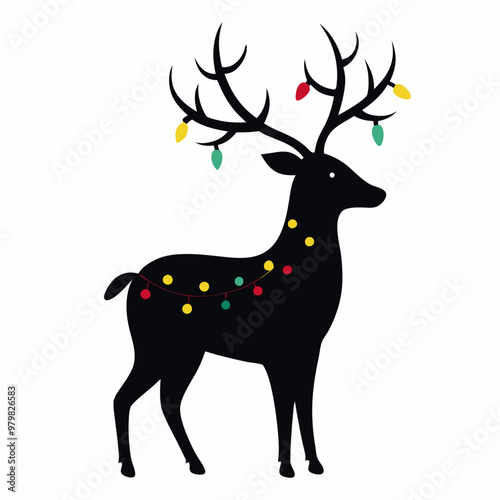 Charming reindeer vector illustration perfect for holiday designs and prints.