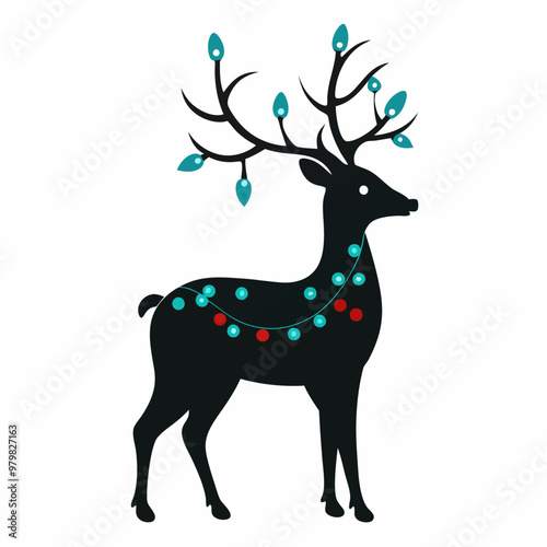 Charming reindeer vector illustration perfect for holiday designs and prints."