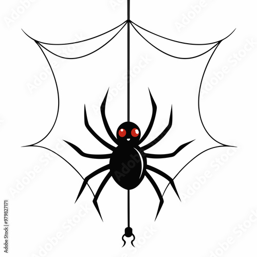 Spider vector illustration featuring cartoon, clipart, and line art design for printables.