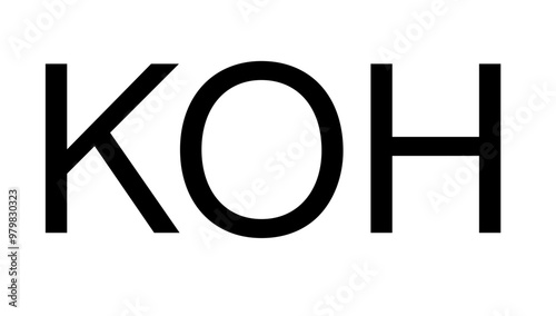 Kaliumhydroxid KOH Chemische Strukturformel Vektor