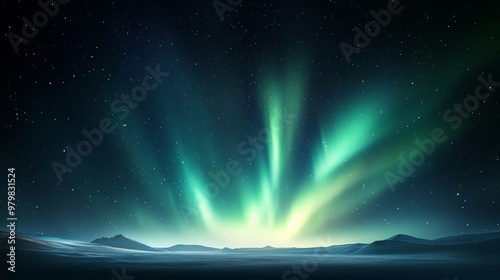 Aurora at the South Pole, luminous skies, ethereal display.