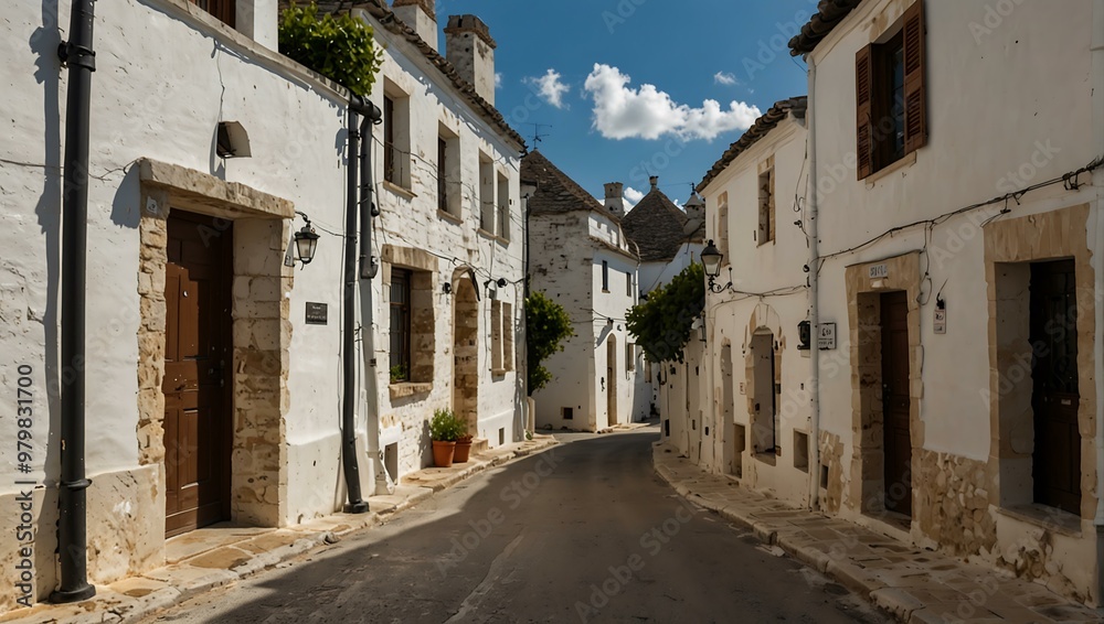 Quiet streets of Alberobello's historic district. Quiet streets of Alberobello's historic district.