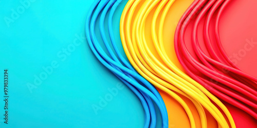 Multi-colored wires on a bright background