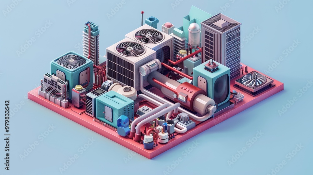 Obraz premium Cityscape Made of Machines