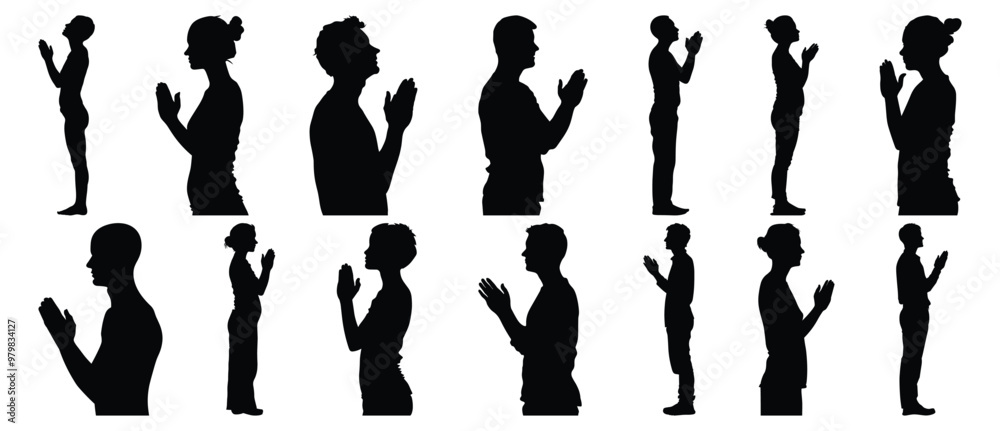 Religion silhouette set vector design big pack of prayer illustration and icon Religion silhouette set vector design big pack of prayer illustration and icon