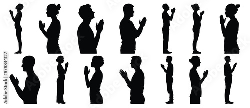 Religion silhouette set vector design big pack of prayer illustration and icon