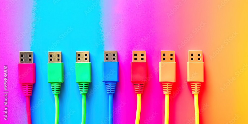 Multi-colored wires on a bright background Multi-colored wires on a bright background