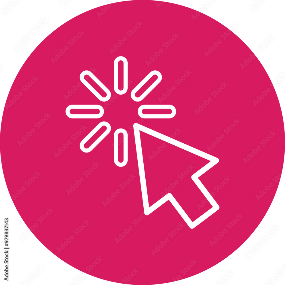 Click single isolated icon with outline style icon on white background Click single isolated icon with outline style icon on white background