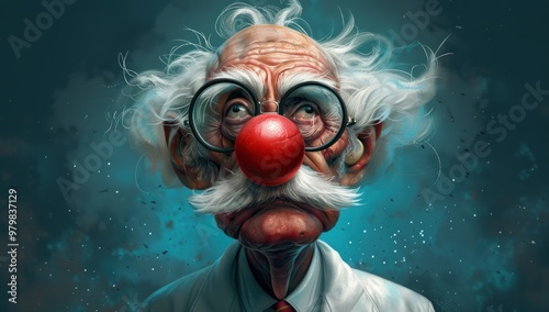 Funny Old Man with a Red Nose photo