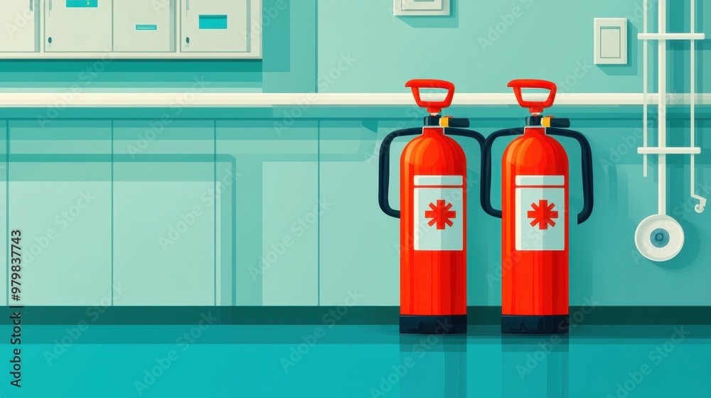 custom made wallpaper toronto digitalMedical Emergency Fire Extinguishers in Hospital Room