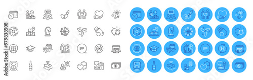 Wind energy, Beer bottle and Text message line icons pack. Marketing strategy, Flash memory, Volunteer web icon. Air fan, Graduation cap, Banking pictogram. Marketplace, Brush, Metro. Vector