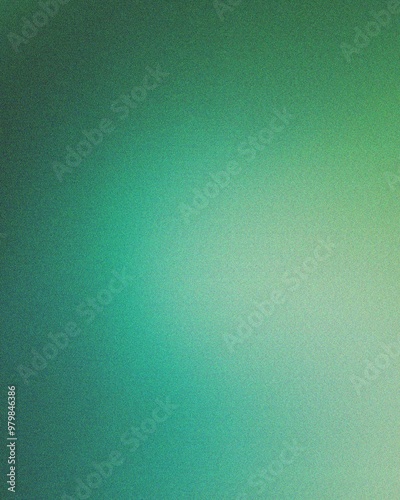 A smooth emerald gradient background enhanced by shifting tones of green and blue hues, grainy gradient background texture. Colorful digital grain soft noise effect 