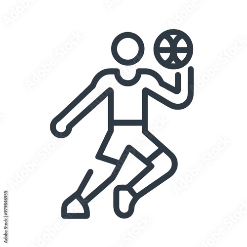 Basketball player dribbling