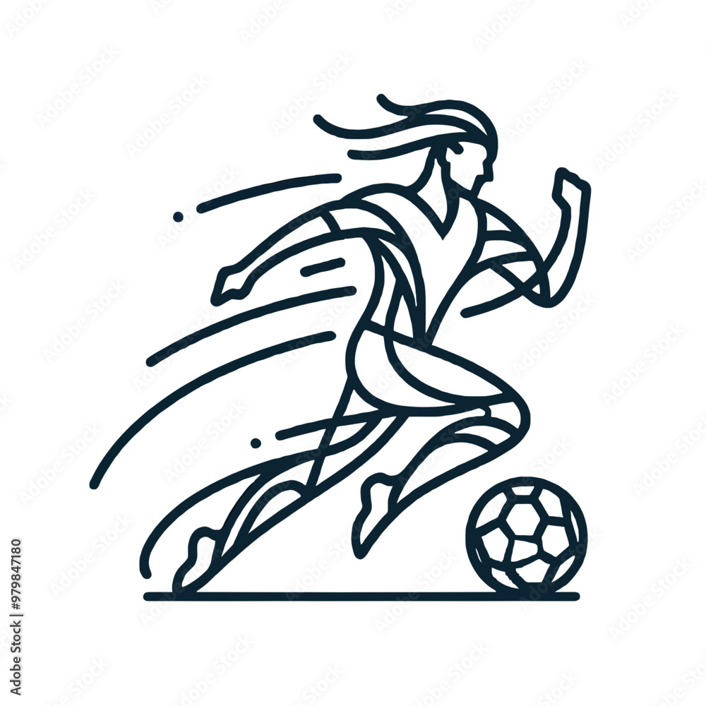Stylized female athlete in motion, representing strength and speed in a vibrant vector illustration. Stylized female athlete in motion, representing strength and speed in a vibrant vector illustration.