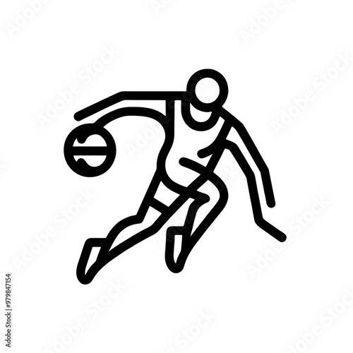 Dynamic basketball player dribbling, illustrating the energy of the game in a modern vector style.