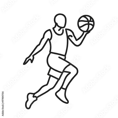 Stylized basketball player shooting, capturing the excitement of the sport in a unique vector design.