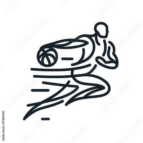 Soccer player in action, illustrating the excitement of the game in a sleek vector design.